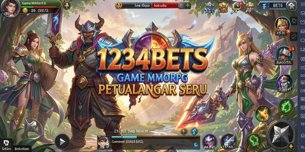 Tampilan gameplay seru di dunia 1234BETS yang luas.