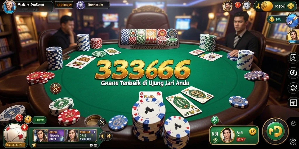 Tampilan gameplay Poker yang mendebarkan di 333666.
