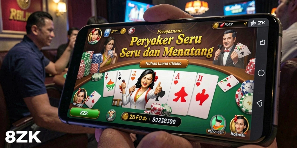 Screenshot gameplay Poker yang seru dan menantang di 8ZK.