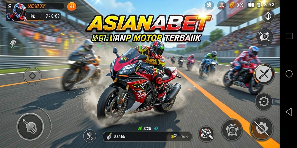 Tangkapan layar dari gameplay balap motor yang mendebarkan.
