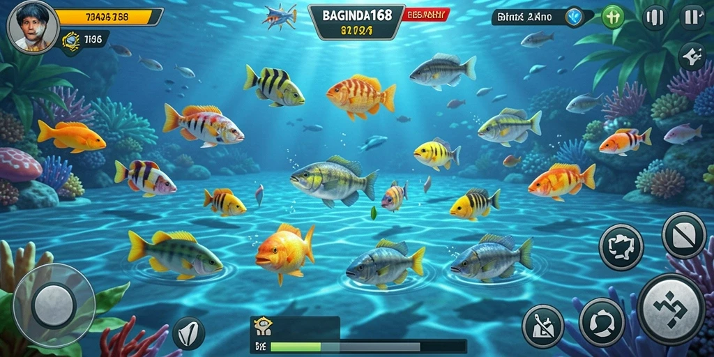 Tampilan gameplay seru dalam permainan Tembak Ikan BAGINDA168.