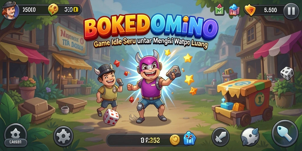 Screenshot gameplay BOKEDOMINO menampilkan aksi seru dari permainan idle.