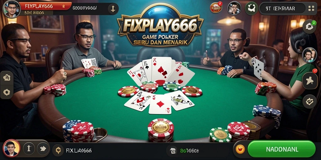 Gameplay menarik FIXPLAY666 dengan suasana meja poker yang seru.