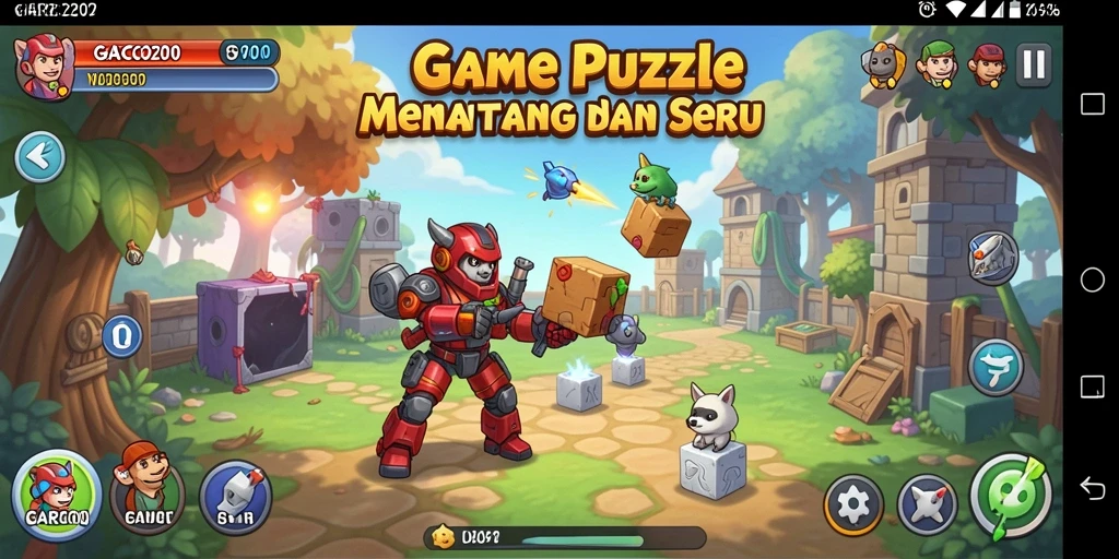 Tampilan gameplay menarik di GARCO200 dengan banyak tantangan puzzle.