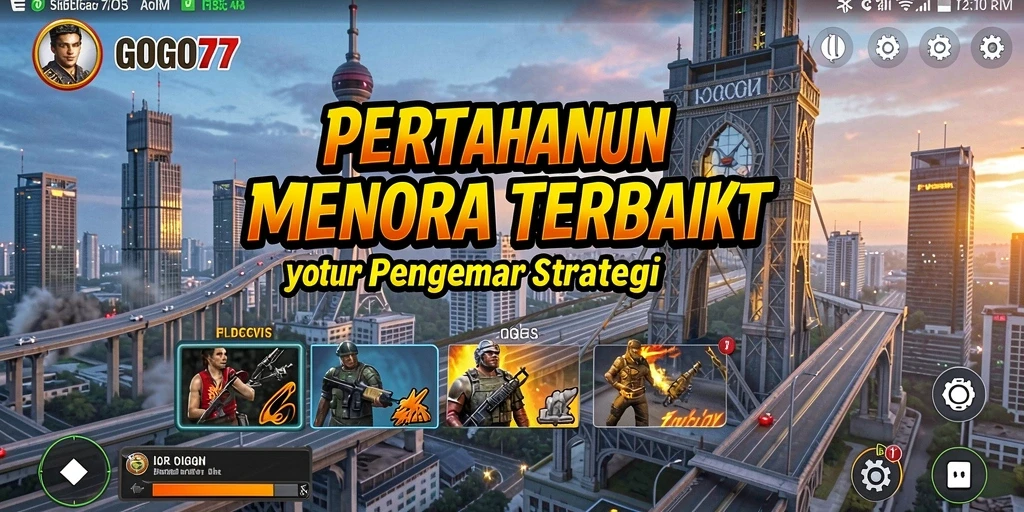 Gameplay seru GOGO77 dalam menghadapi musuh di menara.