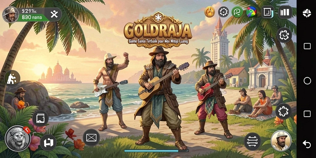 Tampilan gameplay <strong>GOLDRAJA</strong> yang ceria dan menghibur.