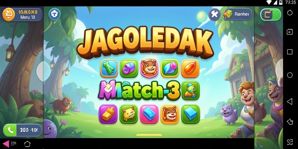 Tampilan gameplay JAGOLEDAK yang seru dan warna-warni.