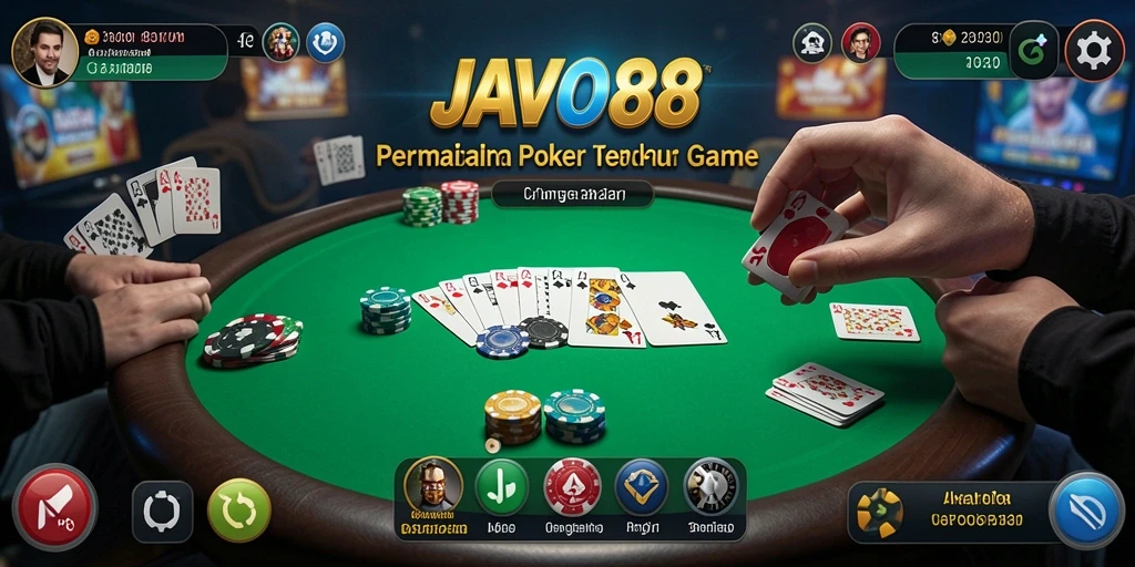 Tangkapan layar utama JAVO88 menampilkan gameplay Poker yang seru dan interaktif.