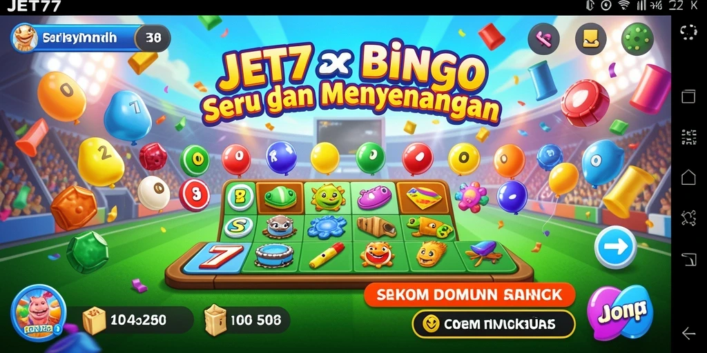 Tampilan gameplay Bingo yang seru dan menarik di JET77.