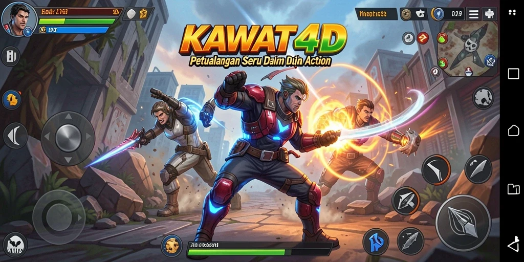 Tampilan aksi seru dalam gameplay KAWAT4D yang menegangkan.