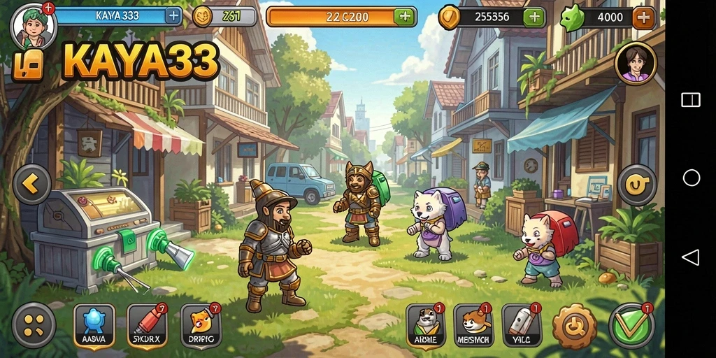 Tampilan gameplay KAYA33 menunjukkan keseruan manajemen sumber daya.