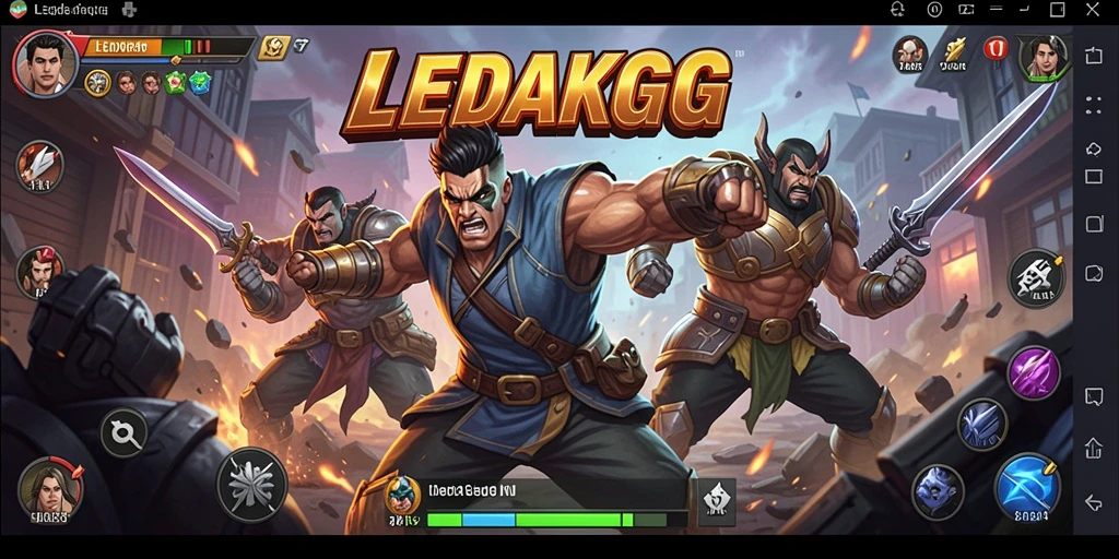 Tampilan pertarungan seru di LEDAKGG dengan karakter yang kuat.