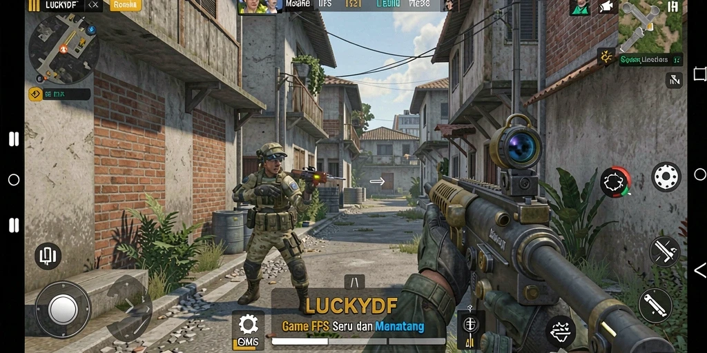 Gameplay menegangkan di LUCKYDF dengan aksi FPS yang intens.