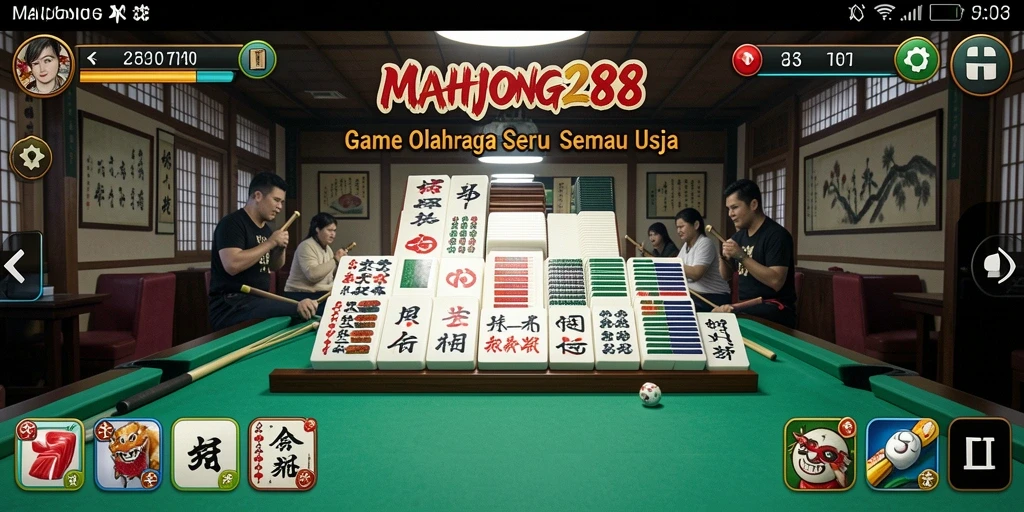 Tampilan utama gameplay <strong>MAHJONG288</strong> yang penuh aksi dan strategi.
