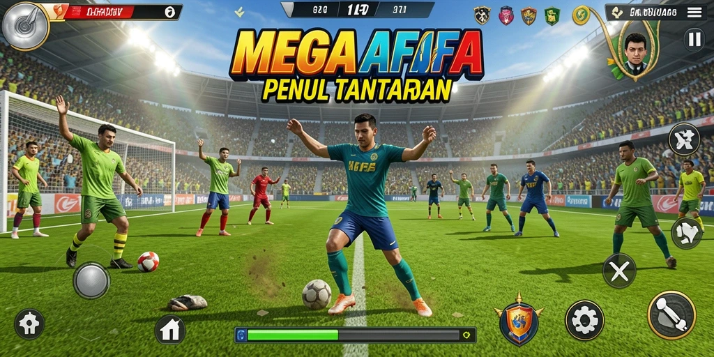Tampilan gameplay menarik dari MEGAFAFA dengan aksi olahraga seru.