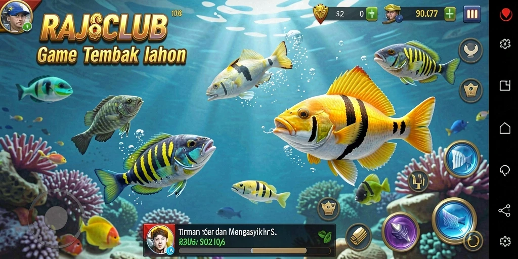 Screenshot dari gameplay Tembak Ikan RAJACLUB yang seru dan menantang.
