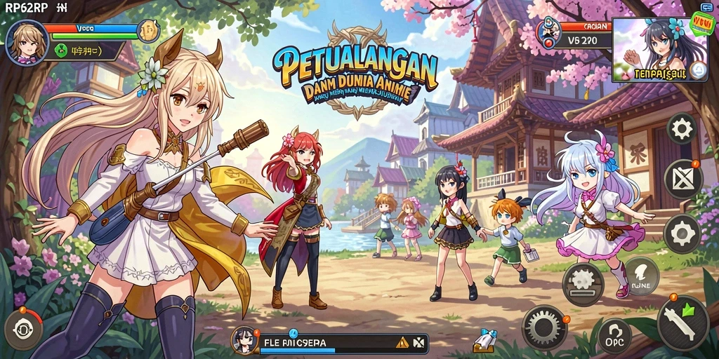 Screenshot gameplay RP62RP menampilkan karakter Anime yang beraksi dalam pertarungan seru.