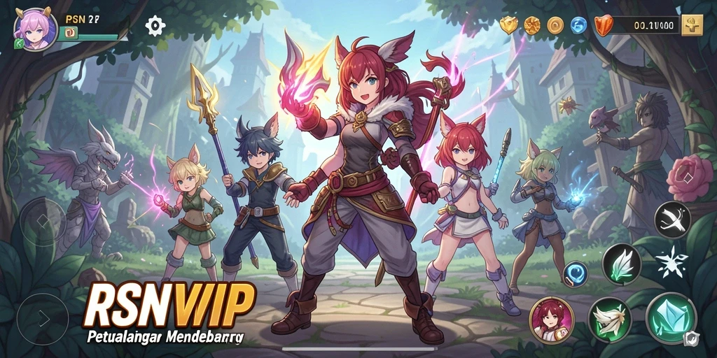 Tampilan gameplay RSNVIP yang penuh warna dan dinamis.