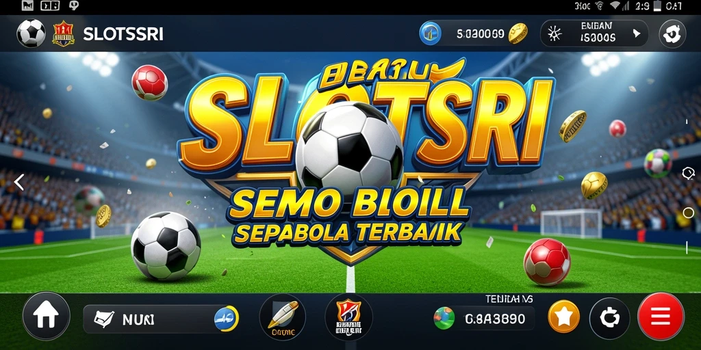 Tangkapan layar utama SLOTSRI menampilkan gameplay slot sepak bola yang menarik.