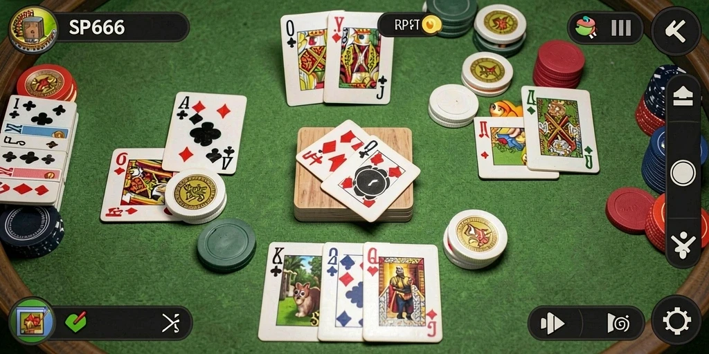 Tampilan gameplay Gaple yang seru dan interaktif di SP666.